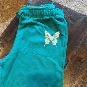 The Children's Place Teal Joggers with Butterfly Accent